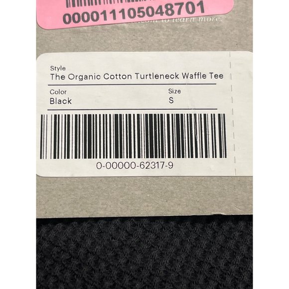 Everlane The Organic Cotton Turtleneck Waffle Tee in Black Small New Womens Top - Picture 8 of 10